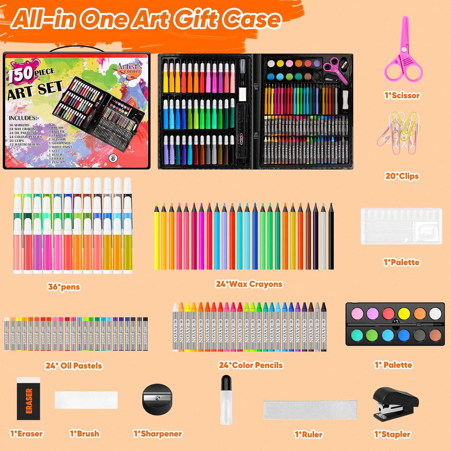 Art Supplies, 150-Pack Art Set Drawing Supplies Painting Art Kits