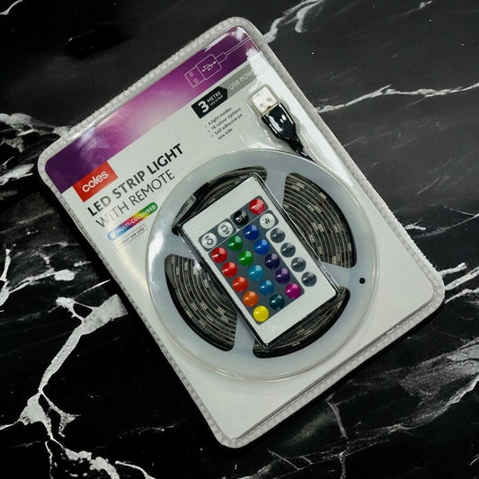 Coles Led Strip Light With Remote | Multi Coloured
